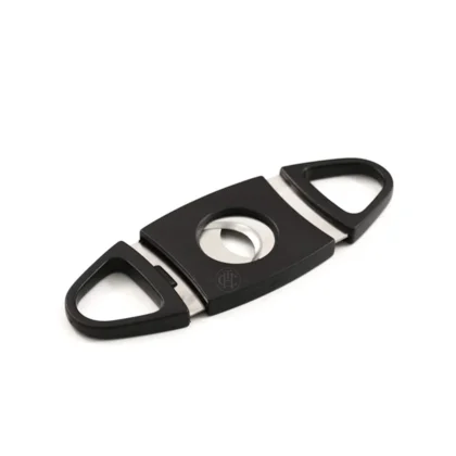 Cortador de habanos de guillotina negro en plástico con doble hoja